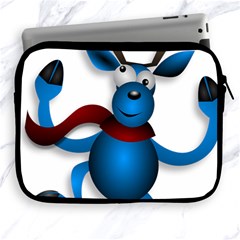 Reindeer Dancing Blue Christmas Apple iPad 2/3/4 Zipper Cases