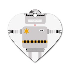 Robot Technology Robotic Animation Dog Tag Heart (two Sides) by Simbadda