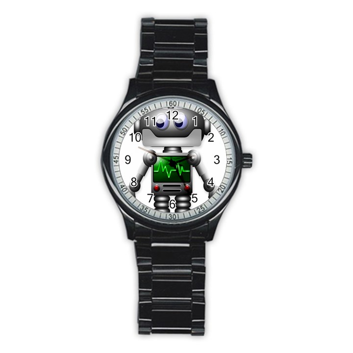 Robot Stainless Steel Round Watch