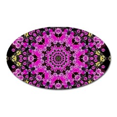 Namaste Decorative Flower Pattern Of Floral Oval Magnet by pepitasart