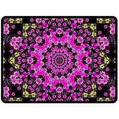 Namaste Decorative Flower Pattern Of Floral Fleece Blanket (large)  by pepitasart