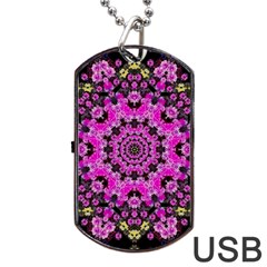 Namaste Decorative Flower Pattern Of Floral Dog Tag Usb Flash (one Side) by pepitasart