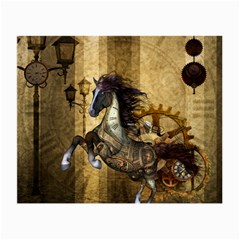 Awesome Steampunk Horse, Clocks And Gears In Golden Colors Small Glasses Cloth by FantasyWorld7