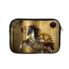 Awesome Steampunk Horse, Clocks And Gears In Golden Colors Apple Macbook Pro 15  Zipper Case by FantasyWorld7