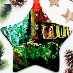 Old Tree And House With An Arch 5 Star Ornament (two Sides) by bestdesignintheworld