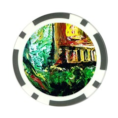 Old Tree And House With An Arch 5 Poker Chip Card Guard by bestdesignintheworld