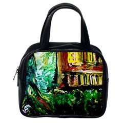 Old Tree And House With An Arch 5 Classic Handbags (one Side) by bestdesignintheworld