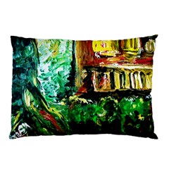 Old Tree And House With An Arch 5 Pillow Case (two Sides) by bestdesignintheworld