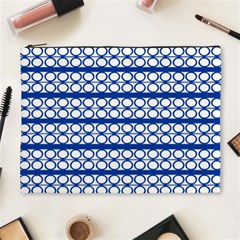 Circles Lines Blue White Pattern  Cosmetic Bag (xl) by BrightVibesDesign