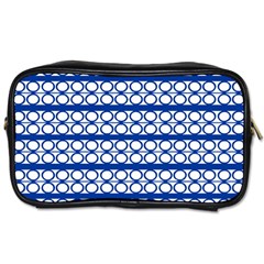 Circles Lines Blue White Pattern  Toiletries Bags 2-side by BrightVibesDesign