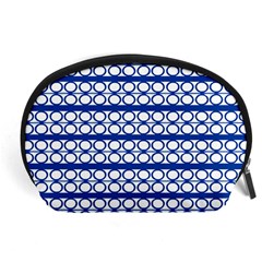 Circles Lines Blue White Pattern  Accessory Pouches (large)  by BrightVibesDesign