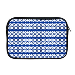 Circles Lines Blue White Pattern  Apple Macbook Pro 17  Zipper Case by BrightVibesDesign