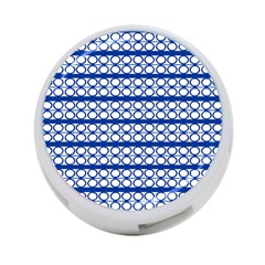 Circles Lines Blue White Pattern  4-port Usb Hub (one Side) by BrightVibesDesign