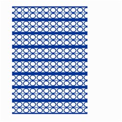 Circles Lines Blue White Pattern  Large Garden Flag (two Sides) by BrightVibesDesign