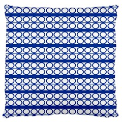 Circles Lines Blue White Pattern  Large Cushion Case (one Side) by BrightVibesDesign