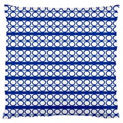 Circles Lines Blue White Pattern  Large Flano Cushion Case (two Sides) by BrightVibesDesign