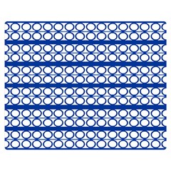 Circles Lines Blue White Pattern  Double Sided Flano Blanket (medium)  by BrightVibesDesign