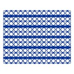 Circles Lines Blue White Pattern  Double Sided Flano Blanket (Large)  Blanket Back