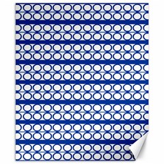 Circles Lines Blue White Pattern  Canvas 8  X 10  by BrightVibesDesign