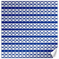 Circles Lines Blue White Pattern  Canvas 12  X 12   by BrightVibesDesign