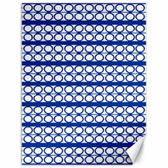 Circles Lines Blue White Pattern  Canvas 12  X 16   by BrightVibesDesign