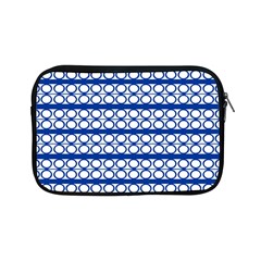 Circles Lines Blue White Pattern  Apple Ipad Mini Zipper Cases by BrightVibesDesign