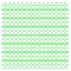 Circles Lines Green White Pattern Large Satin Scarf (square) by BrightVibesDesign