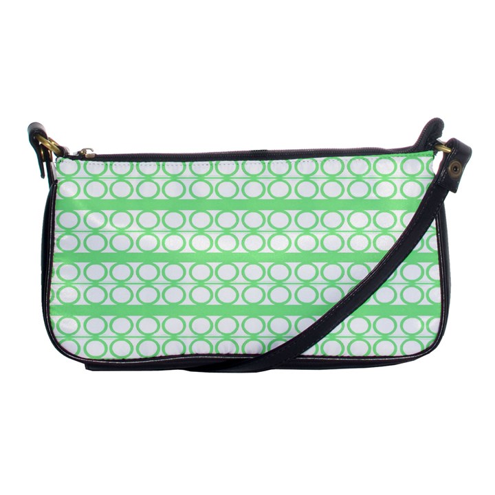 Circles Lines Green White Pattern Shoulder Clutch Bags