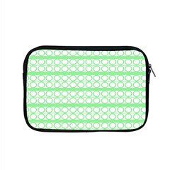 Circles Lines Green White Pattern Apple Macbook Pro 15  Zipper Case by BrightVibesDesign