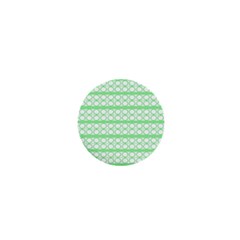 Circles Lines Green White Pattern 1  Mini Buttons by BrightVibesDesign