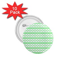 Circles Lines Green White Pattern 1 75  Buttons (10 Pack) by BrightVibesDesign