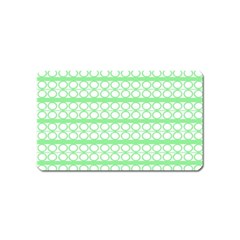 Circles Lines Green White Pattern Magnet (name Card) by BrightVibesDesign