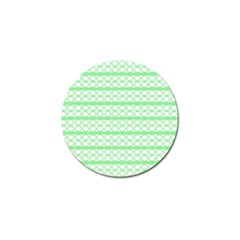 Circles Lines Green White Pattern Golf Ball Marker by BrightVibesDesign