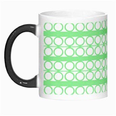 Circles Lines Green White Pattern Morph Mugs by BrightVibesDesign