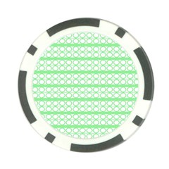 Circles Lines Green White Pattern Poker Chip Card Guard by BrightVibesDesign