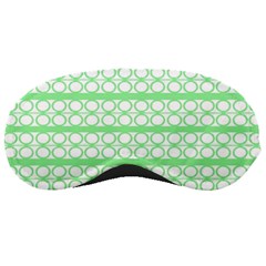 Circles Lines Green White Pattern Sleeping Masks by BrightVibesDesign