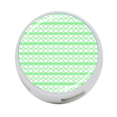 Circles Lines Green White Pattern 4-port Usb Hub (one Side) by BrightVibesDesign