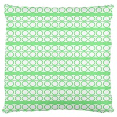 Circles Lines Green White Pattern Large Cushion Case (one Side) by BrightVibesDesign