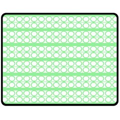 Circles Lines Green White Pattern Double Sided Fleece Blanket (medium)  by BrightVibesDesign