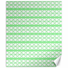 Circles Lines Green White Pattern Canvas 20  X 24   by BrightVibesDesign