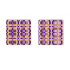 Purple Yellow Wavey Lines Cufflinks (square) by BrightVibesDesign