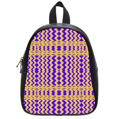 Purple Yellow Wavey Lines School Bag (small) by BrightVibesDesign