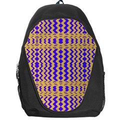 Purple Yellow Wavey Lines Backpack Bag by BrightVibesDesign