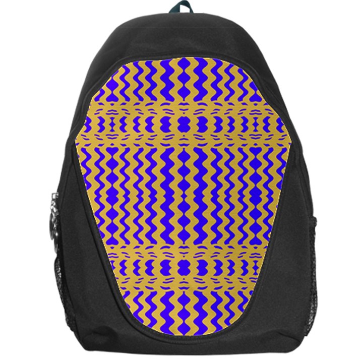 Purple Yellow Wavey Lines Backpack Bag