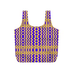 Purple Yellow Wavey Lines Full Print Recycle Bags (s)  by BrightVibesDesign