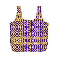 Purple Yellow Wavey Lines Full Print Recycle Bags (m)  by BrightVibesDesign