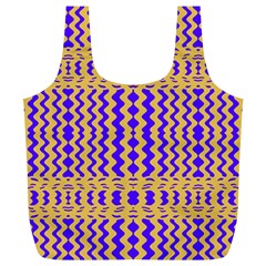 Purple Yellow Wavey Lines Full Print Recycle Bags (l)  by BrightVibesDesign