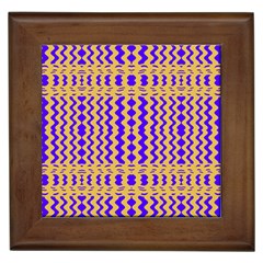 Purple Yellow Wavey Lines Framed Tiles by BrightVibesDesign