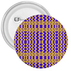 Purple Yellow Wavey Lines 3  Buttons by BrightVibesDesign