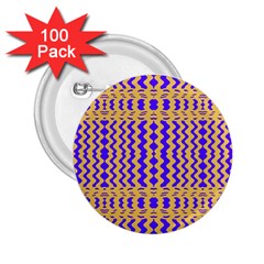 Purple Yellow Wavey Lines 2 25  Buttons (100 Pack)  by BrightVibesDesign